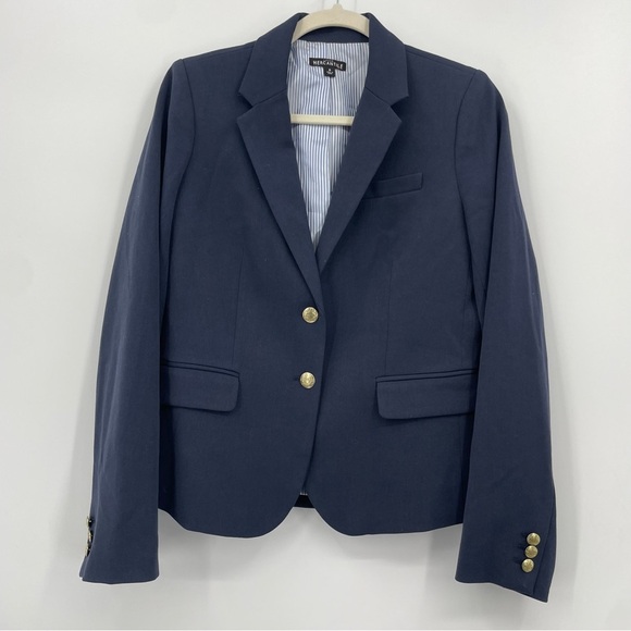 J. CREW mercantile Blazer Schoolboy Jacket J4548 Navy Blue Sz 6 - Picture 1 of 7